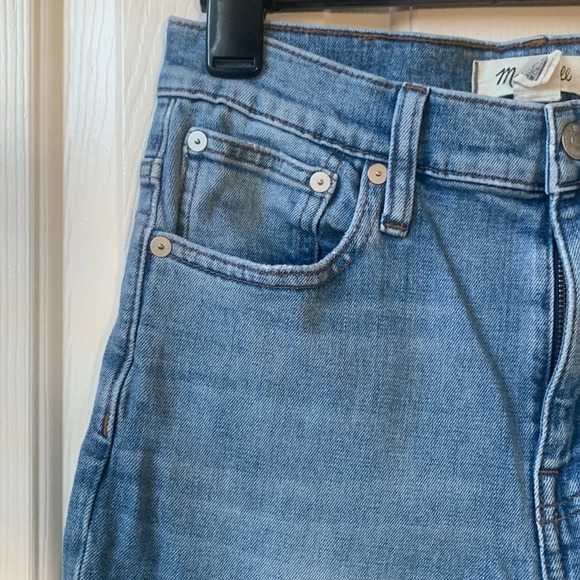 Madewell The High Rise Slim Crop Boyjean distressed raw hem Size 26 - Picture 5 of 14